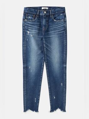 Moussy Vintage Daleville Long Mid Rise Skinny Distressed Blue Jeans Size 29